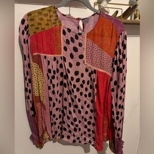 Anthropologie bl^nk LONDON | Abstract Colorful Blouse Top size 1X
